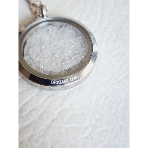 Origami Owl Love Police Floating Charm Locket Pendant Heart Chain Links Necklace - Picture 8 of 8